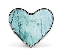Broche/badge en forme de cœur Misty Rime Winter, décoration élégante pour sacs à dos et chapeaux