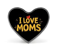 Broche/badge « J’aime maman » en forme de cœur, accessoire de mode pour hommes et femmes.