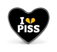 Broche/badge « J'aime pisser » en forme de cœur, élégante et décorative, pour vêtements, sacs à dos et chapeaux.