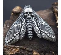 Broche Badge Papillon Tête de Mort Death’s-Head Hawkmoth Pendentif avec Pochette Cadeau