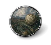 Broche/badge rond décoratif élé en forme d'artichaut pour vêtements et sacs à dos
