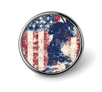 Broche/Badge Rond Vintage Drapeau américain, Style élégant, en Aluminium, pour vêtements, Sacs à Dos et Chapeaux.