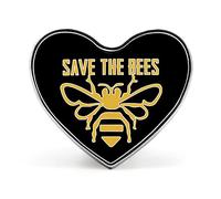 Broche badge « Sauvez les abeilles » en forme de cœur, à épingler pour sac, veste ou vêtements.