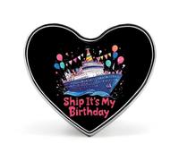 Broche bateau de croisière c'est mon anniversaire, épingles en forme de cœur, épingles à revers pour robe et manteau, accessoires pour femmes et hommes