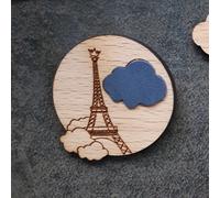 Broche bleu paris sous les nuages