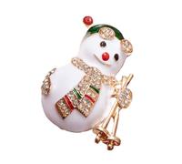 Broche bonhomme de neige en cristal avec strass pour Noël, fête, vacances, accessoire de Noël, bonhomme de neige, taille unique, comme décrit