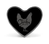 Broche bouton « Chucker » (L'Homme qui murmurait à l'oreille des poulets), badge en forme de cœur, décoration pour chapeau, vêtement ou sac.