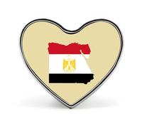Broche bouton drapeau d'Égypte, carte, insigne en forme de cœur, décoration graphique pour chapeau, vêtement ou sac