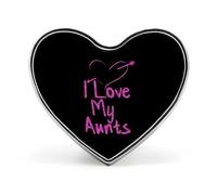 Broche bouton « J’aime mes tantes », épingles en forme de cœur, décoration avec motif pour chapeau, vêtement ou sac