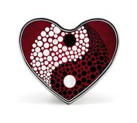 Broche bouton Tai Chi à motif vague rouge, insignes en forme de cœur, décoration pour chapeau, vêtement ou sac.