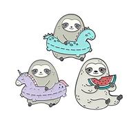 Broche broche badges paresseux de dessin animé animal alliage d'huile de chute créative pour femmes décoration 3pcs