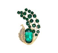 Broche Broche en cristal Super Flash de luxe rétro mode costume manteau Corsage Attache Pins (Green, One Size)