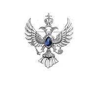 Broche Broches et Broches en métal à Ailes rétro, Badge Vintage à Double tête, Broche Punk Couronne de Costume, épingle à Revers, Accessoires for Hommes (Color : Antique Silver Plated)