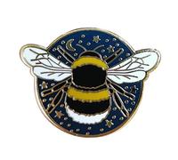 Broche Bumblebee en forme d'étoile et de lune pour artiste,Bijoux brillants,Cadeau souvenir d'étude,Broche en forme d'étoile et d'abeille peinte à l'huile, Métal, Sans pierre précieuse
