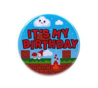 Broche C’est Mon Anniversaire, 5,8cm Thème Jeux Vidéo Broche Joyeux Anniversaire Accessoire de Tenue pour Fêter un Garçon ou Fille