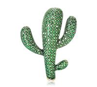Broche cactus avec strass - Broche cactus verte pour femme - Broche de Noël