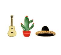 Broche Cactus en Verre 12 Pièces en Alliage pour Vêtements