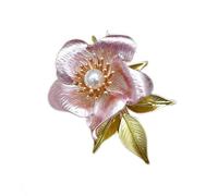 Broche camélias avec fausses perles - Accessoire de bijoux pour robe de fête et réunions formelles - Broche de mariage, taille unique, Comme décrit