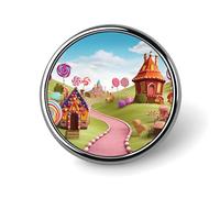 Broche Candy Land pour homme, style urbain italien, jolie broche en émail, en alliage d'aluminium, pour chapeaux, chemises, sacs, vestes et accessoires (boutons ronds de 2,5 cm)