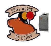 Broche Capibara - Épinglettes drôles, Épinglettes émaillées pour , Épinglettes esthétiques | Ne vous inquiétez pas, soyez Cappy Stylos Capybara pour sacs à dos, vestes et sacs pour