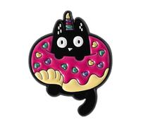Broche capricieuse en forme de chats noirs avec corne en alliage robuste sur le thème des animaux - Cadeau pour femmes et adolescents - Bijoux tendance - Accessoire léger pour chats, TAILLE UNIQUE