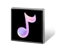 Broche carrée brillante et irisée en forme de note de musique, insigne en métal, épingle à revers, accessoire de veste, chapeau ou sac, décoration