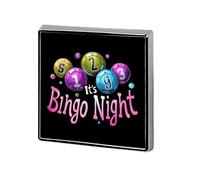Broche carrée C'est la soirée bingo », épingle à revers, cravate, costume, robe, accessoires de mariage, anniversaire, pour hommes et femmes