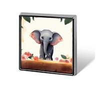 Broche carrée décorative pour femme, épingle à cravate pour homme, broche carrée mignonne, badges porte-bonheur éléphant pour sac à dos, veste, chapeau, décoration