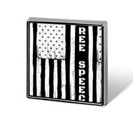 Broche carrée drapeau américain « Liberté d'expression », accessoire pour homme ou femme, idéale pour un mariage ou un anniversaire. Parfaite pour la cravate, le costume ou toute autre occas
