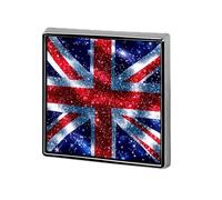 Broche carrée drapeau du Royaume-Uni, en forme de cœur mignon, à accrocher à un sac à dos, une veste ou un chapeau. Décoratio