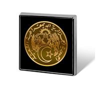 Broche carrée émaillée à l'emblème national de l'Algérie, badge/épingle à bouton/badge décoratif(le) pour chapeaux, vêtements, sacs, accessoires, cadeaux et artisanat.