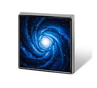 Broche carrée en alliage d'aluminium bleu nébuleuse pour homme et femme, pour sacs à dos, vêtements, vestes, cadeau, 1,8 x 1,8 cm, aluminium, sans pierre précieuse, 0.7 × 0.7 inches, Aluminium, Pas de