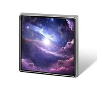 Broche carrée en alliage d'aluminium, motif galaxie et nuage, pour homme et femme, idéale pour décorer des sacs à dos, des vêtements, des vestes ou comme cadeau.