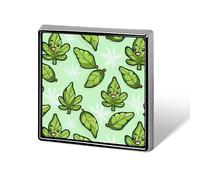Broche carrée en forme de feuilles de cannabis, épingle à revers, cravate, costume, robe, accessoires de mariage, anniversaire, pour hommes et femmes