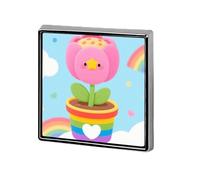 Broche carrée en forme de fleur bleue et plumes pour homme et femme, jolie broche tendance en alliage d'aluminium, idéale pour chapeaux, chemises, sacs, vestes et accessoires.