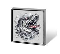 Broche carrée en forme de gros poisson et de petit poisson, épingle à revers, cravate, costume, robe, accessoires de mariage, anniversaire, pour hommes et femmes