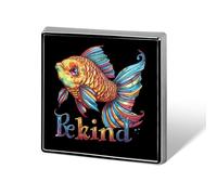 Broche carrée en forme de poisson arc-en-ciel, épingle à revers, cravate, costume, robe, accessoires de mariage, anniversaire, pour hommes et femmes