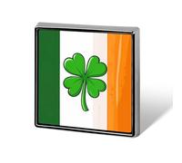 Broche carrée en forme de trèfle, drapeau irlandais, avec un joli cœur, à utiliser comme badge ou épingle à bouton pour décor