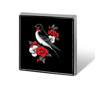 Broche carrée en forme d'hirondelle, badge personnalisé, décoration de vêtements, épingles en émail pour hommes et femmes