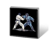 Broche carrée imprimée traditionnelle Gokyo de Kodokan Judo, épingle à bouton, épingle à revers, cravate, décoration pour hommes et femmes, sac à dos