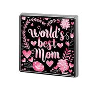 Broche carrée Mother's Best World pour homme et femme, accessoire de costume, de mariage, d'anniversaire