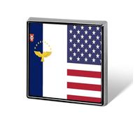Broche carrée personnalisée avec les drapeaux des États-Unis et des Açores, idéale pour une cravate, un chapeau, un costume ou une robe. Cadeau parfait pour un mariage ou un anniversaire.