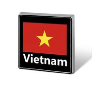 Broche carrée pour homme, carte du Vietnam pour chemises, sacs à main, réunions, école, voyage, cadeau d'affaires, 0.7inx0.7in, Métal