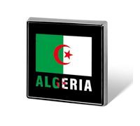 Broche carrée pour homme, motif drapeau algérien, pour chemises, sacs à main, réunions, école, voyage, cadeau d'affaires, 0.7inx0.7in, Métal