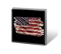 Broche carrée pour homme, motif drapeau américain, pour chemises, sacs à main, réunions, école, voyage, cadeau d'affaires, 0.7inx0.7in, Métal