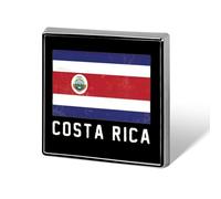 Broche carrée pour homme, motif drapeau du Costa Rica pour chemises, sacs à main, réunions, école, voyage, cadeau d'affaires, 0.7inx0.7in, Métal