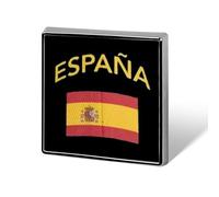 Broche carrée pour homme, motif drapeau espagnol pour chemises, sacs à main, réunions, école, voyage, cadeau d'affaires, 0.7inx0.7in, Métal