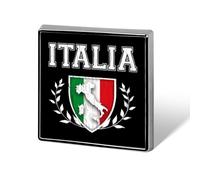 Broche carrée pour homme, motif drapeau italien, pour chemises, sacs à main, réunions, école, voyage, cadeau d'affaires, 0.7inx0.7in, Métal