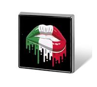 Broche carrée pour homme, motif drapeau italien, pour chemises, sacs à main, réunions, école, voyage, cadeau d'affaires, 0.7inx0.7in, Métal