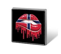 Broche carrée pour homme, motif drapeau norvégien, pour chemises, sacs à main, réunions, école, voyage, cadeau d'affaires, 0.7inx0.7in, Métal